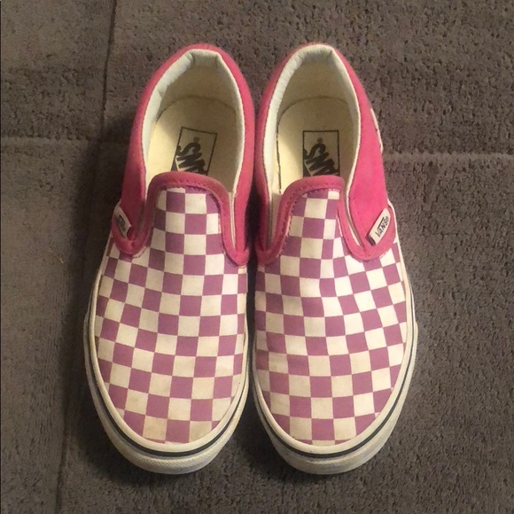 kids pink checkered vans